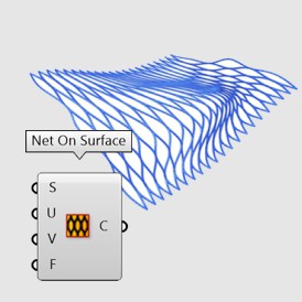 این ابزار یک سری مجموعه منحنی به صورت بافت شبکه ای بر روی سطح ایجاد می کند. مشخصه این ابزار ایجاد منحنی های یکپارچه بر روی سطوح باز و بسته است. امکان تغییر جهت شبکه با تغییر نرمال سطح نیز وجود دارد. این ابزار در منوی Curve و بخش Spline قرار می گیرد.