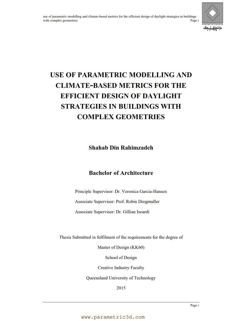 PARAMETRIC MODELLING AND CLIMATE-BASED METRICS FOR THE EFFICIENT DESIGN OF DAYLIGHT STRATEGIES