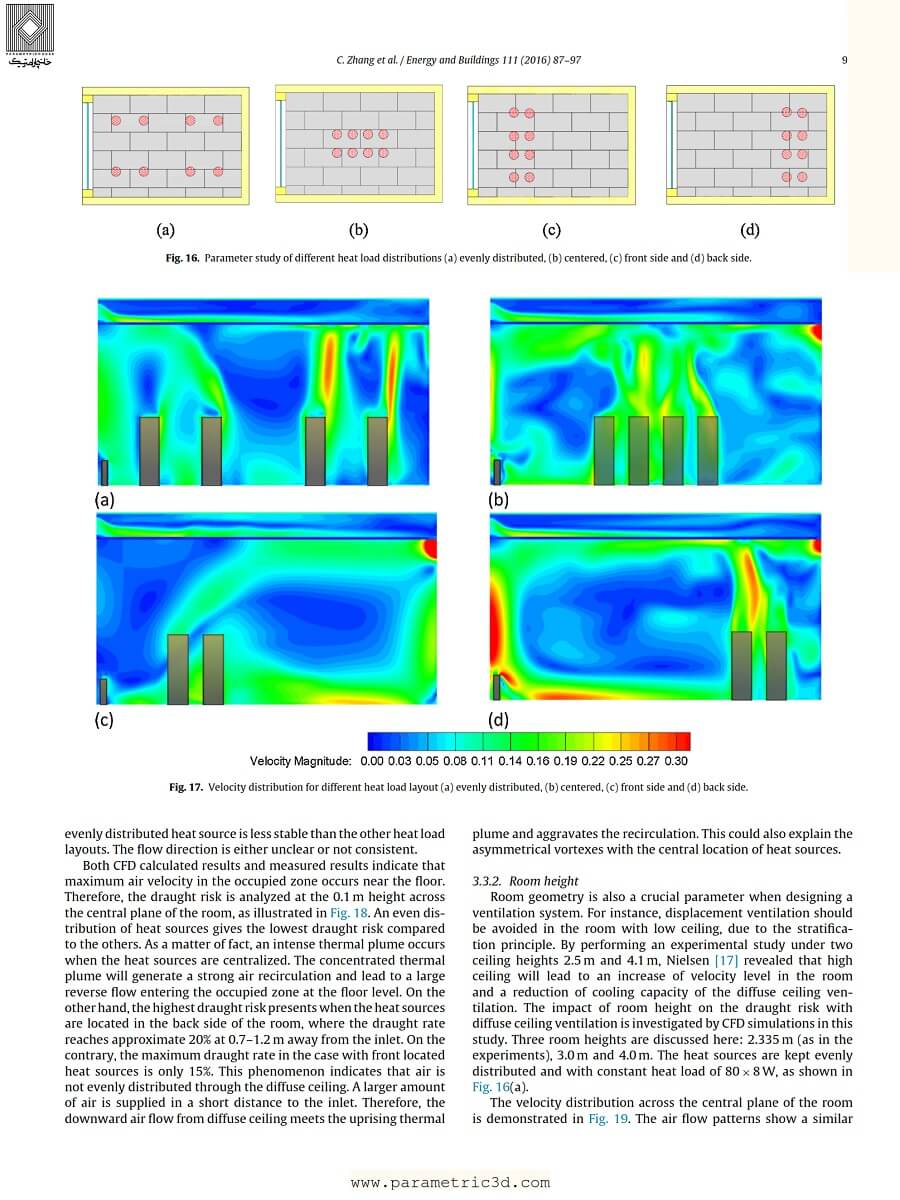 مقاله Parametrical Analysis on Diffuse Ceiling Ventilation